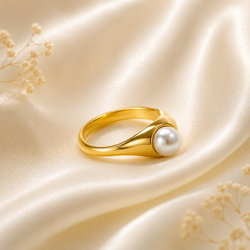 Pearl Drop Ring - Gold