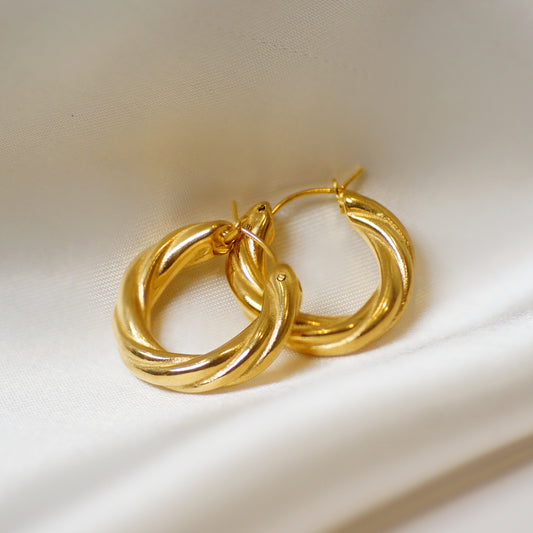 Braided Hoops Small - gold