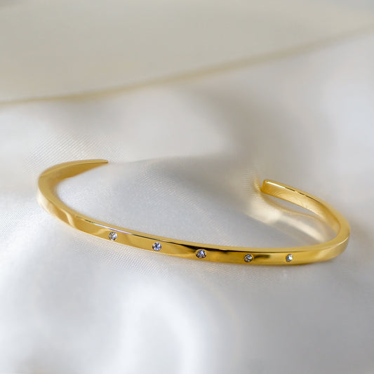 Stone slim cuff - Gold