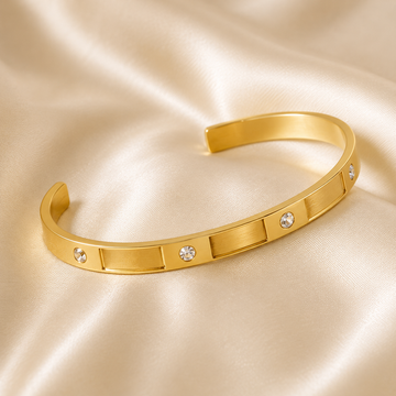 Stone Cuff - Gold